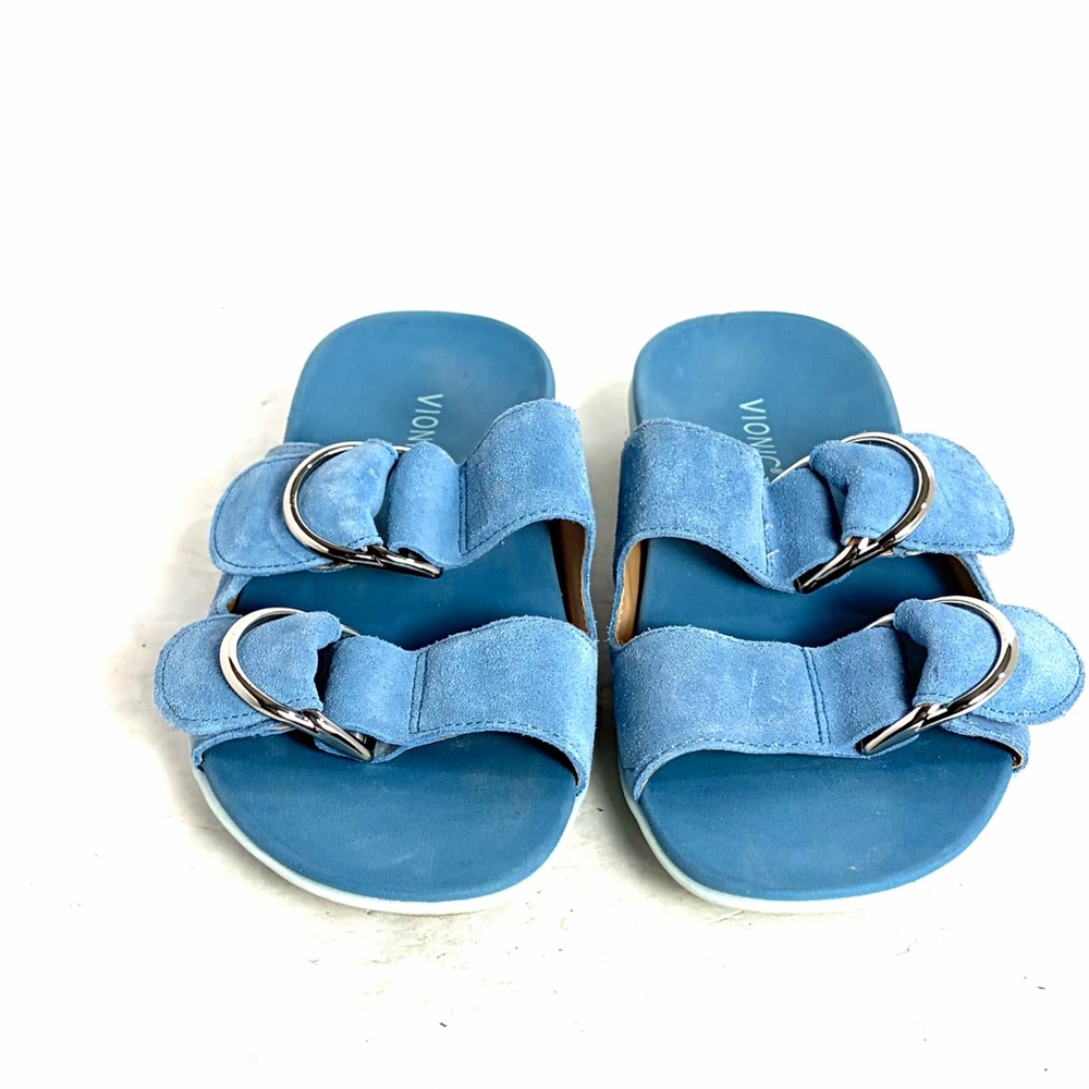 Vionic Corlee Blue Suede D-Ring Adjustable Slides… - image 2
